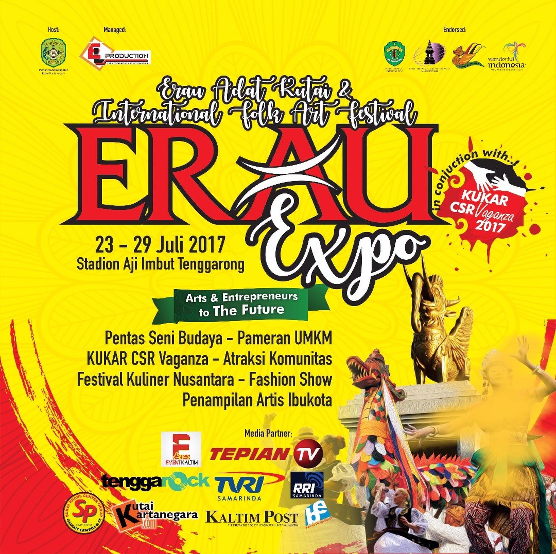 Jadwal Erau Adat Kutai Dan The 5th International Folk Arts Festival (EIFAF), Tenggarong - Kutai Kartanegara, 22 - 30 Juli 2017