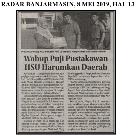 Wabup Puji Pustakawan HSU Harumkan Daerah